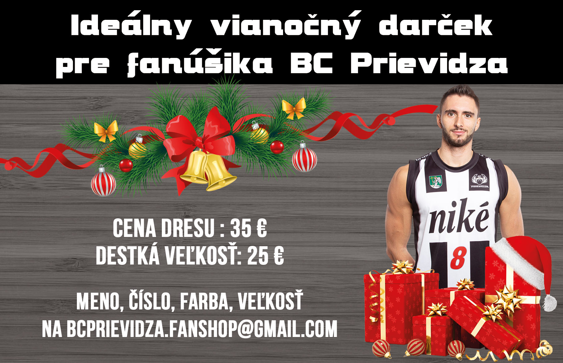 Ideálny vianočný darček pre fanúšika BC Prievidza