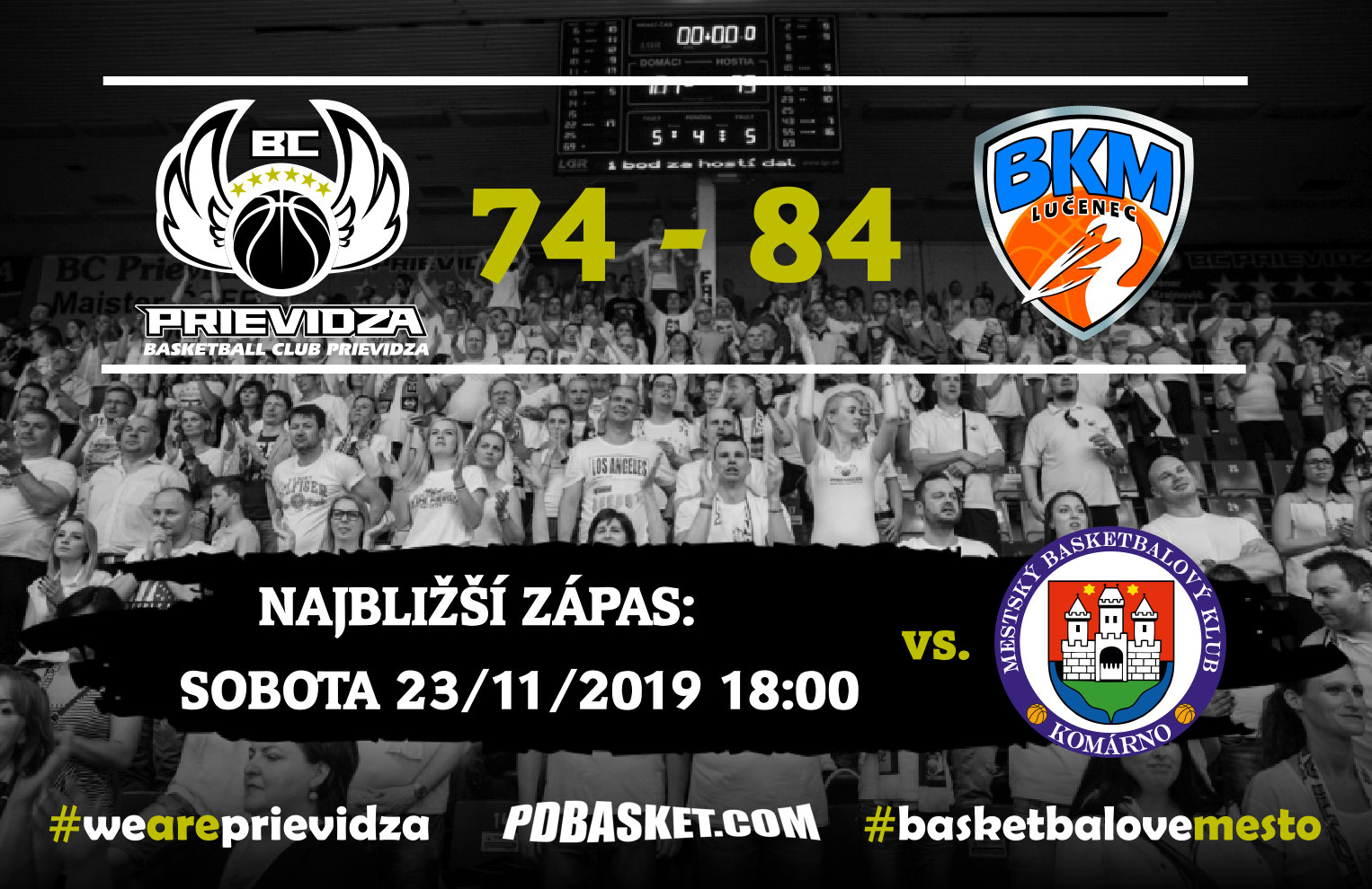 BC Prievidza - BKM Lučenec 74:84 