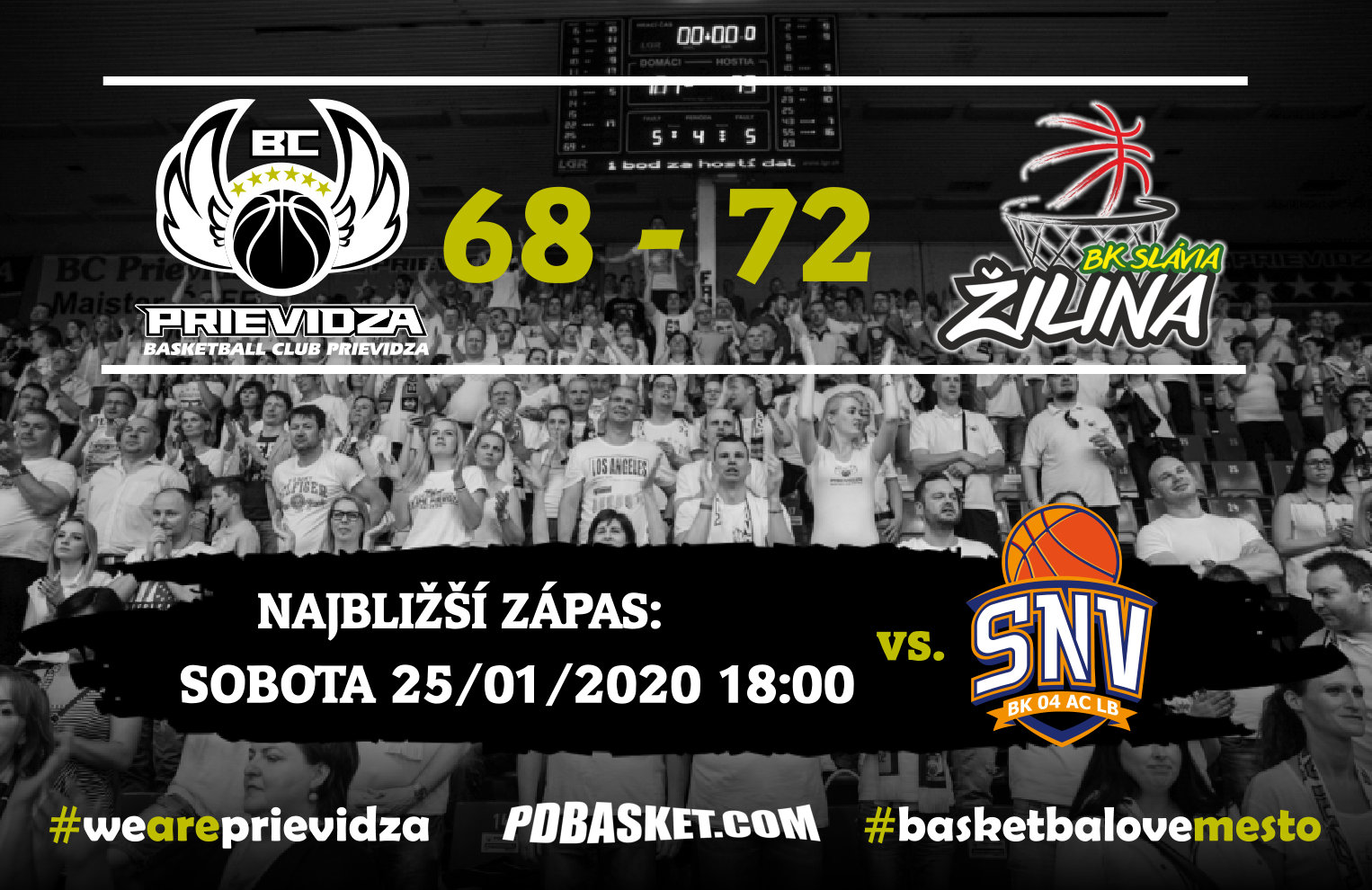 BC Prievidza - BK Slávia Žilina 68:72 