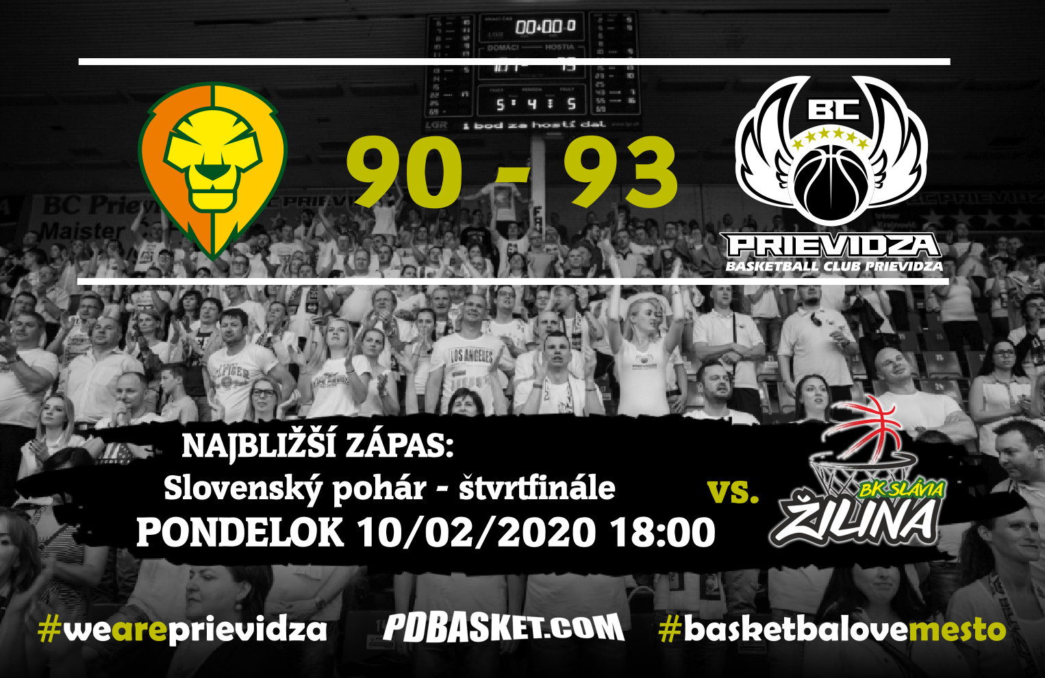 Patrioti Levice - BC Prievidza 90:93