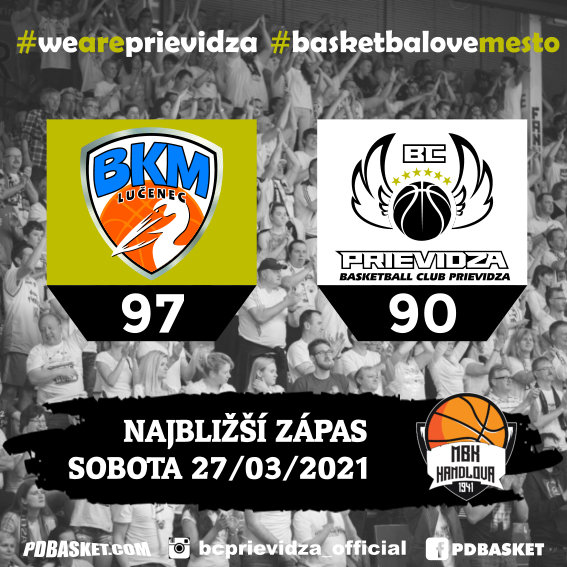 BKM Lučenec - BC Prievidza 97:90 
