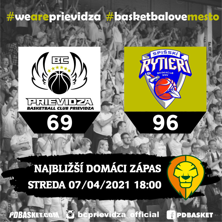 BC Prievidza - Spišskí Rytieri 69:96